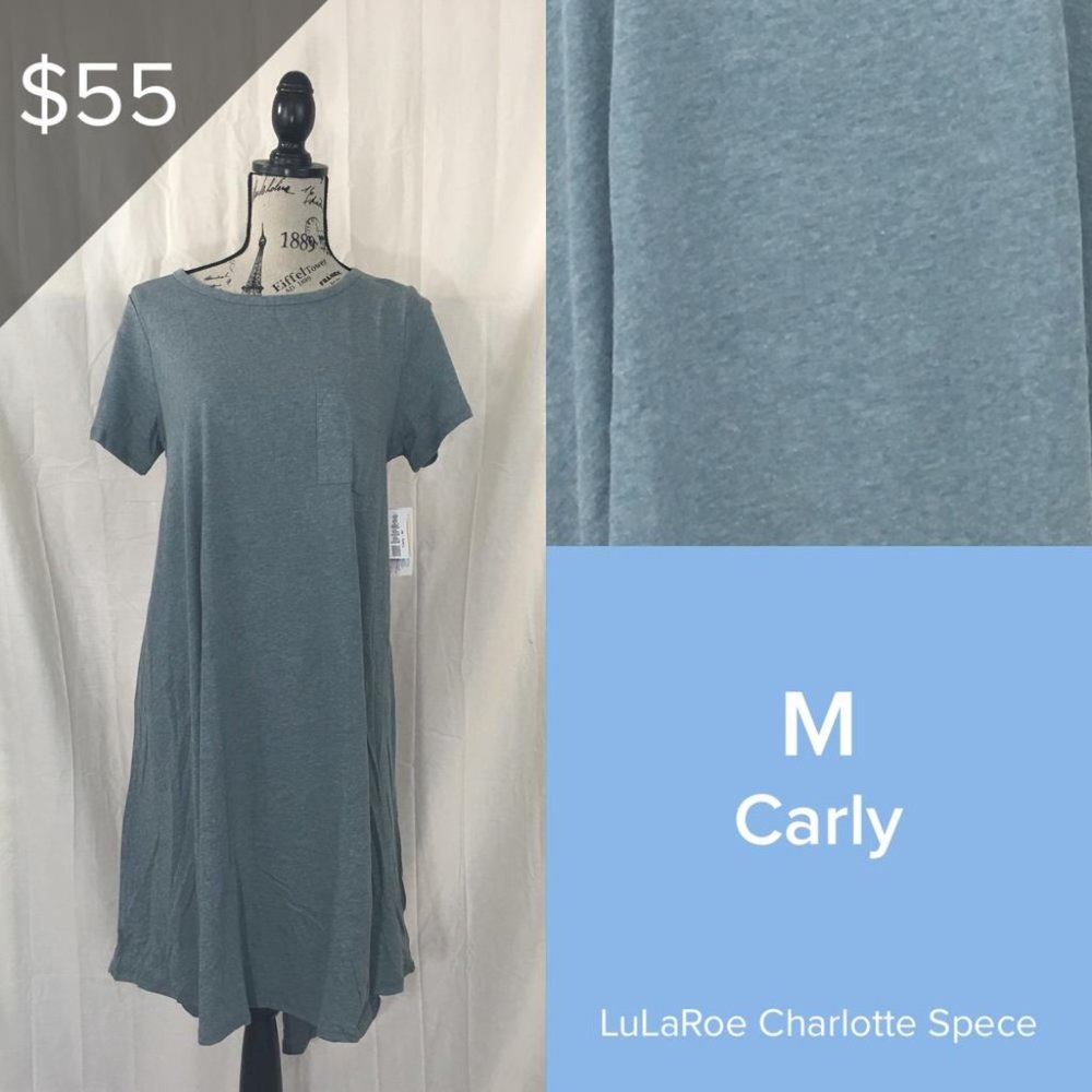 NWT M Blue/Green Lularoe Carly Dress
